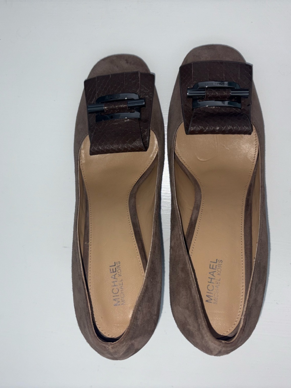 Michael Kors Gloria Kiltie Pump Shoes Chocolate Brown Suede Women’s 9 - Picture 5 of 11